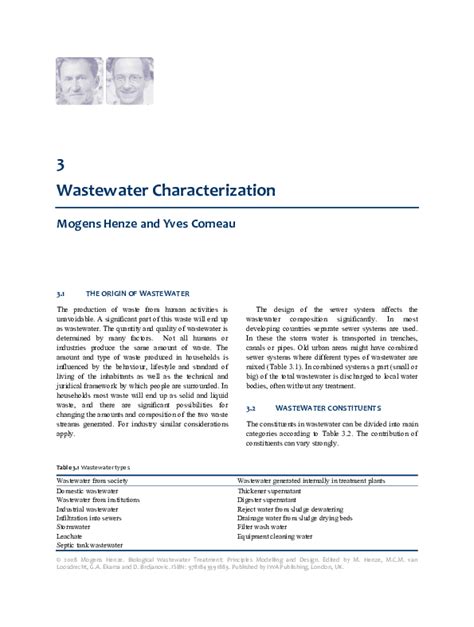 henze system|(PDF) Wastewater characterization .